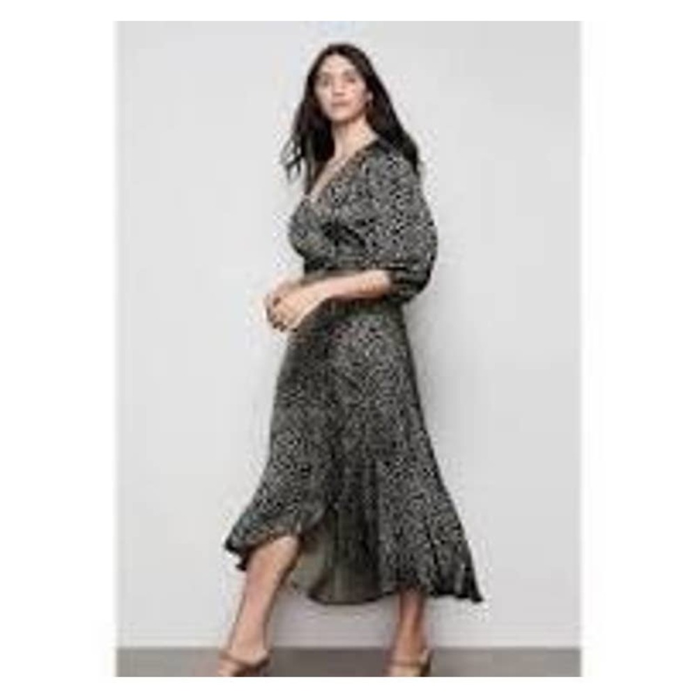 NWT GOOD AMERICAN $179 The Wrap Body Dress Animal Print Size L
